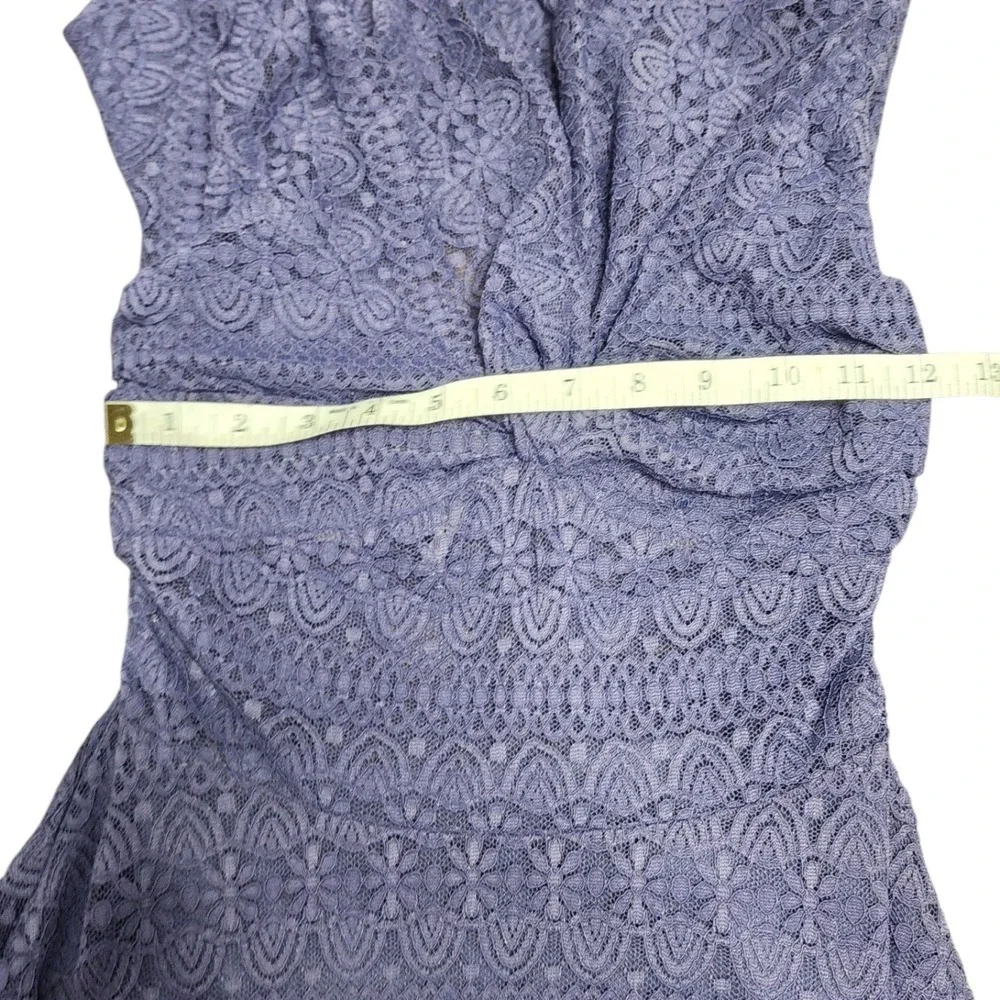 Free People Prep Peri Blue Lace Mini Dress Long Sleeve XS NWT‎